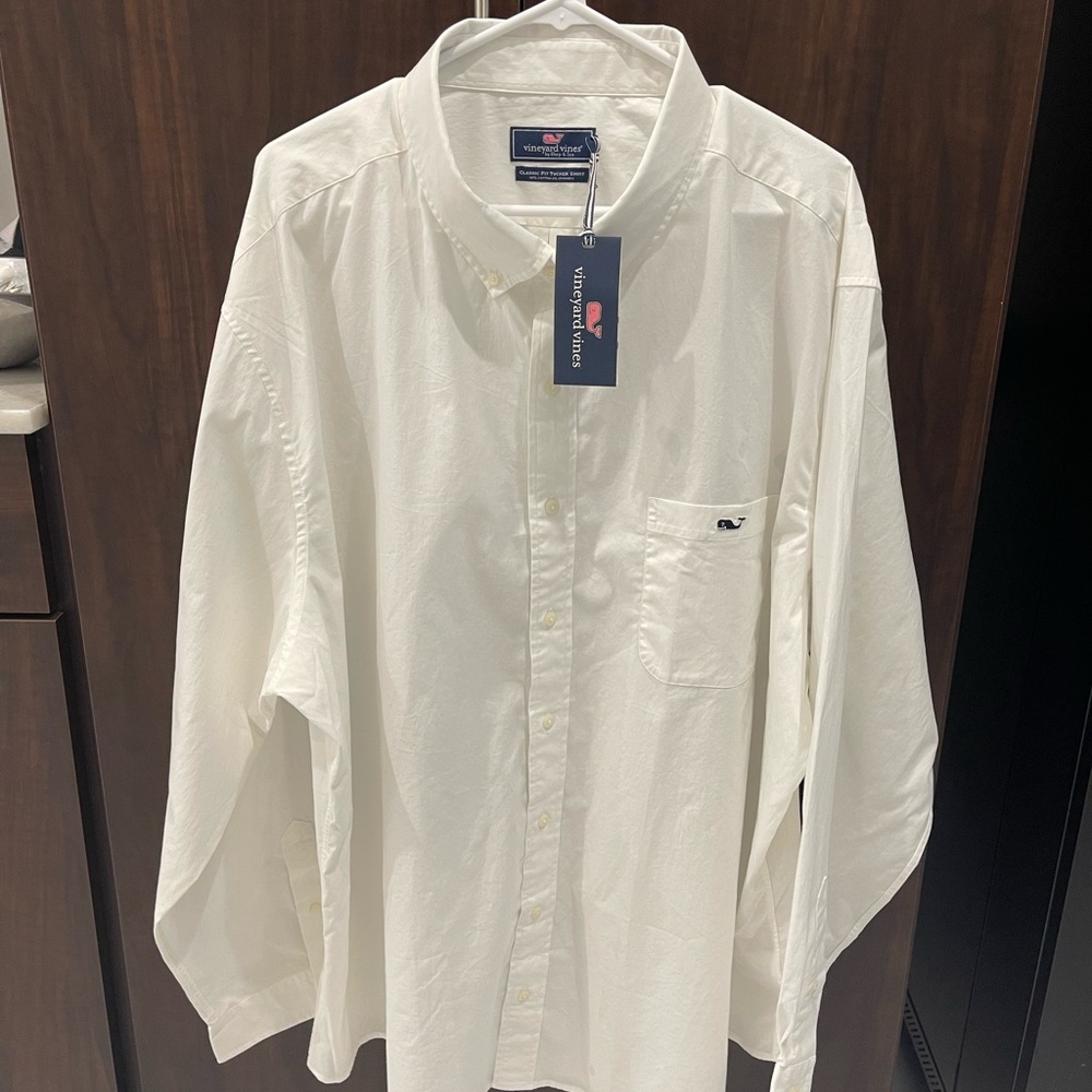 Vineyard Vines Classic Fit Tucker Shirt, White, 3XB - Never Worn, Tags Attached